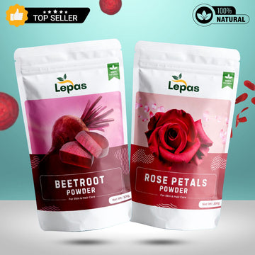 Beetroot & Rose Petals Powder Facepack COMBO for Instant Glowing & Hydrated Skin | 100g each