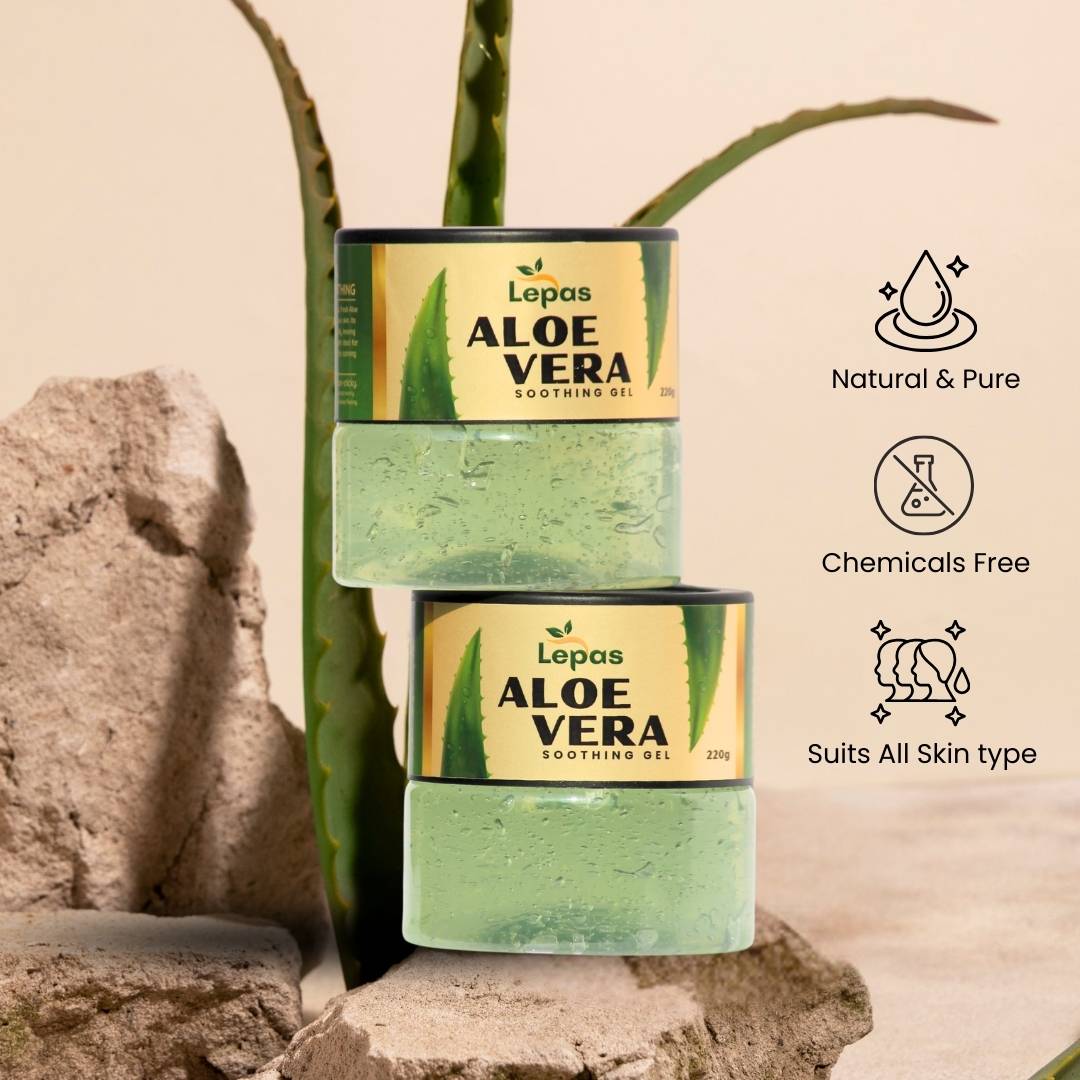 Aloe Vera Gel | Pure Hydrating and Soothing | 220g Jar Lepas